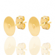 Apprêts en métal DQ puce d'oreille 8mm Doré (sans nickel)