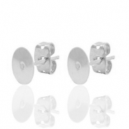 Apprêts en métal DQ puce d'oreille 6mm Argenté antique (sans nickel