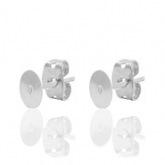 Apprêts en métal DQ puce d'oreille 4mm Argenté antique (sans nickel