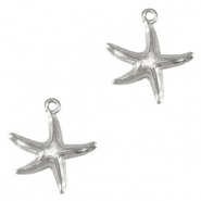 Breloques en m&eacute;tal DQ &eacute;toile de mer Argent&eacute; antique (sans nickel)