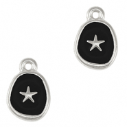 Breloques en m&eacute;tal DQ &eacute;toile de mer Argent&eacute; antique-noir (sans nickel)