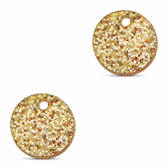 Pendentifs accroche-regard 12mm Dor&eacute; clair paillet&eacute;