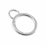 Apprêts en métal DQ porte-clés 24mm avec anneau Argenté antique (sans nickel)