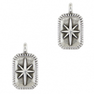 Breloques en m&eacute;tal DQ &eacute;toile Argent&eacute; antique (sans nickel)