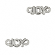 Breloques en métal DQ connecteur "JOY" Argenté antique (sans nickel)