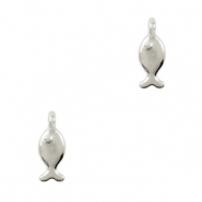 Breloques en m&eacute;tal DQ poisson Argent&eacute; antique (sans nickel)