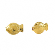 Perles en m&eacute;tal DQ poisson Dor&eacute; (sans nickel)