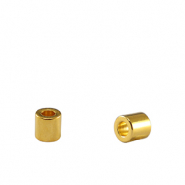 Perles en m&eacute;tal DQ tubes Dor&eacute; (sans nickel)