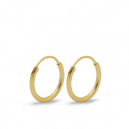 Apprêts en métal DQ boucles d'oreilles créoles 15mm Doré (sans nickel)