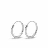 Apprêts en métal DQ boucles d'oreilles créoles 15mm Argenté (sans nickel