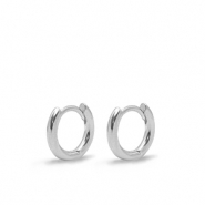 Apprêts en métal DQ boucles d'oreilles créoles 11mm Argenté (sans nickel