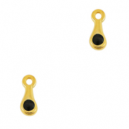 Breloques en m&eacute;tal DQ goutte Dor&eacute;-noir (sans nickel)