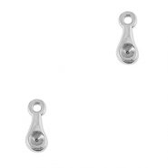 Breloques en m&eacute;tal DQ goutte Argent&eacute; antique (sans nickel)
