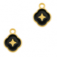 Breloques en m&eacute;tal DQ &eacute;toile Dor&eacute;-noir (sans nickel)