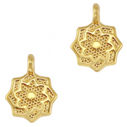 Breloques en m&eacute;tal DQ fleur Dor&eacute; (sans nickel)