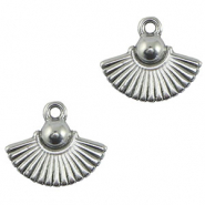 Breloques en m&eacute;tal DQ &eacute;ventail Argent&eacute; antique (sans nickel)