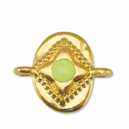 Breloques en métal DQ connecteur ovale Jaune citron-Doré (sans nickel)