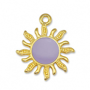 Breloques en m&eacute;tal DQ soleil Lilas-Dor&eacute; (sans nickel)