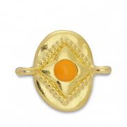 Breloques en métal DQ connecteur ovale Doré-orange (sans nickel)