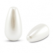 Imitations perles d’eau douce goutte Blanc