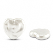 Imitations perles d’eau douce coeur Blanc