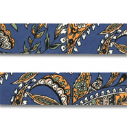 Bandana fleur et feuille Bleu