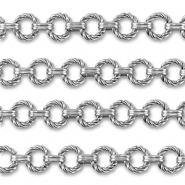 Apprêts en acier Inox chaîne maille jaseron rond torsadé Argenté