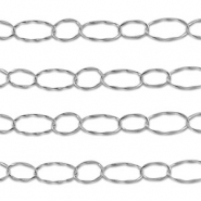 Apprêts en acier Inox chaîne maille jaseron ovale Argenté