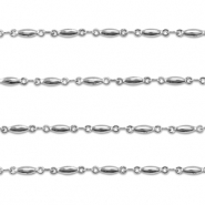 Apprêts en acier Inox chaîne maille jaseron ovale Argenté