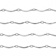 Apprêts en acier Inox chaîne maille jaseron courbé Argenté