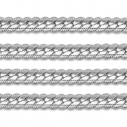 Apprêts en acier Inox chaîne maille jaseron gourmette plat Argenté