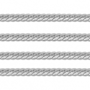Apprêts en acier Inox chaîne maille jaseron gourmette plat Argenté
