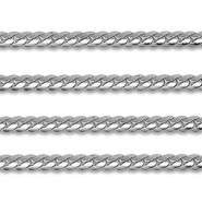 Apprêts en acier Inox chaîne maille jaseron gourmette plat Argenté