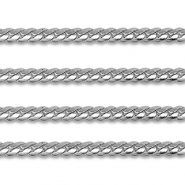 Apprêts en acier Inox chaîne maille jaseron gourmette plat Argenté