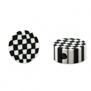 Perles en polymère Noir-blanc
