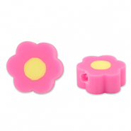 Perles en polymère fleur Rose-jaune