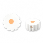 Perles en polymère fleur White-orange