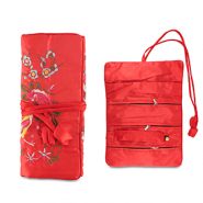 Trousse à bijoux de voyage avec fleurs Rouge
