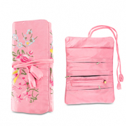 Trousse à bijoux de voyage avec fleurs Rose