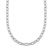 Colliers en acier Inox chaîne maille torsadé Argenté