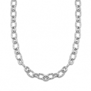 Colliers en acier Inox chaîne maille torsadé Argenté