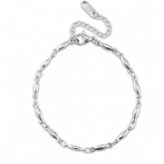 Bracelets en acier Inox ovale Argenté