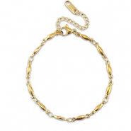 Bracelets en acier Inox ovale Doré
