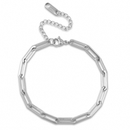 Bracelets en acier Inox chaîne maille Argenté