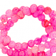 Perles en verre 4 mm moucheté Rose