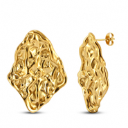 Boucles d'oreilles / puces d’oreilles en acier Inox irrégulier Doré