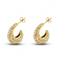 Boucles d'oreilles / puces d’oreilles en acier Inox Doré
