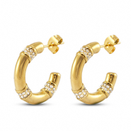 Boucles d'oreilles / puces d’oreilles en acier Inox Doré