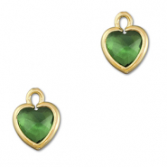 Pendentifs en verre Crystal glass coeur Vert-doré