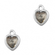 Pendentifs en verre Crystal glass coeur Gris clair-argenté